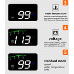 A900 OBD2 Sistema di sicurezza Head Up Display montato su veicolo da 3,5 pollici, supporta la velocità dell'auto/visualizzazione della velocità di rotazione del motore/temperatura dell'acqua/tensione/chilometraggio di guida, A900