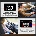 A900 OBD2 Sistema di sicurezza Head Up Display montato su veicolo da 3,5 pollici, supporta la velocità dell'auto/visualizzazione della velocità di rotazione del motore/temperatura dell'acqua/tensione/chilometraggio di guida, A900