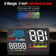 D5000 OBD2 Sistema di sicurezza Head Up Display montato su veicolo da 5 pollici, supporta la velocità dell'auto/visualizzazione della velocità di rotazione del motore/temperatura dell'acqua/tensione della batteria/codice errore di rilevamento ed elimin...