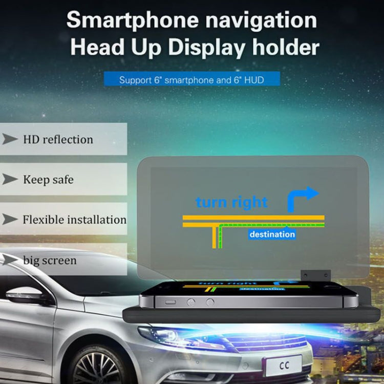 Supporto per display Head Up di navigazione per smartphone multifunzione H6 per smartphone da 6 pollici, H6