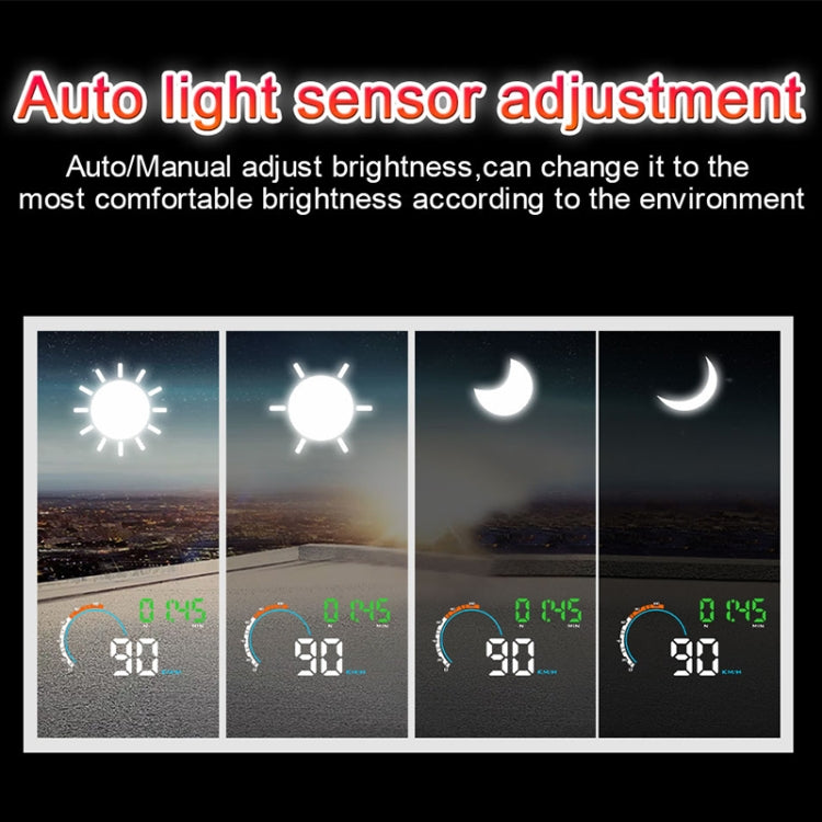 Q5 GPS Sistema di sicurezza Head Up Display montato su veicolo da 4 pollici, supporta velocità di corsa, direzione e distanza/chilometri di guida/, Q5