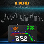 T100 OBD2 Sistema di sicurezza Head Up Display montato su veicolo da 4 pollici, supporta la velocità dell'auto/visualizzazione della velocità di rotazione del motore/consumo istantaneo di carburante/rilevamento ed eliminazione del codice di errore, T100