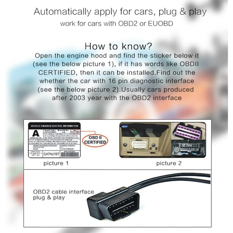 T100 OBD2 Sistema di sicurezza Head Up Display montato su veicolo da 4 pollici, supporta la velocità dell'auto/visualizzazione della velocità di rotazione del motore/consumo istantaneo di carburante/rilevamento ed eliminazione del codice di errore, T100