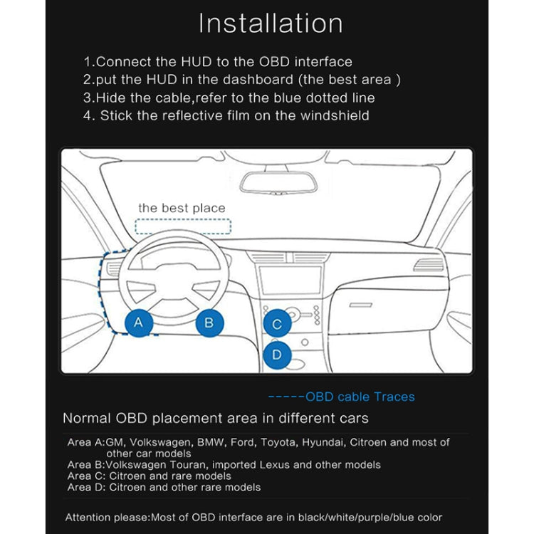 T100 OBD2 Sistema di sicurezza Head Up Display montato su veicolo da 4 pollici, supporta la velocità dell'auto/visualizzazione della velocità di rotazione del motore/consumo istantaneo di carburante/rilevamento ed eliminazione del codice di errore, T100