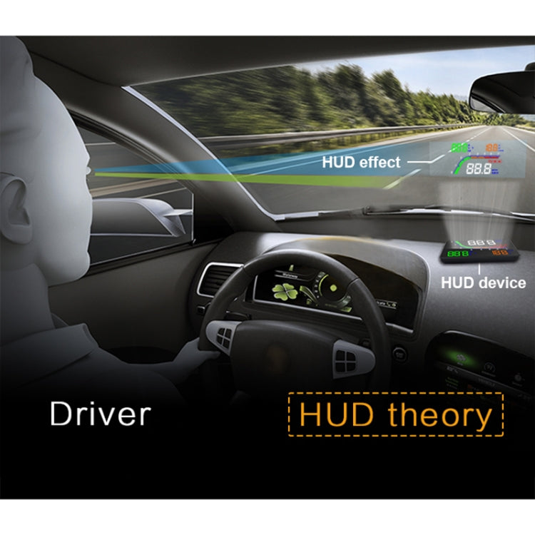 T100 OBD2 Sistema di sicurezza Head Up Display montato su veicolo da 4 pollici, supporta la velocità dell'auto/visualizzazione della velocità di rotazione del motore/consumo istantaneo di carburante/rilevamento ed eliminazione del codice di errore, T100