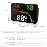T100 OBD2 Sistema di sicurezza Head Up Display montato su veicolo da 4 pollici, supporta la velocità dell'auto/visualizzazione della velocità di rotazione del motore/consumo istantaneo di carburante/rilevamento ed eliminazione del codice di errore, T100