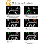 T100 OBD2 Sistema di sicurezza Head Up Display montato su veicolo da 4 pollici, supporta la velocità dell'auto/visualizzazione della velocità di rotazione del motore/consumo istantaneo di carburante/rilevamento ed eliminazione del codice di errore, T100