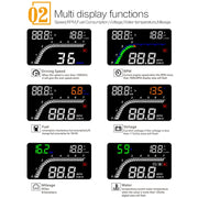 T100 OBD2 Sistema di sicurezza Head Up Display montato su veicolo da 4 pollici, supporta la velocità dell'auto/visualizzazione della velocità di rotazione del motore/consumo istantaneo di carburante/rilevamento ed eliminazione del codice di errore, T100