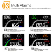 T100 OBD2 Sistema di sicurezza Head Up Display montato su veicolo da 4 pollici, supporta la velocità dell'auto/visualizzazione della velocità di rotazione del motore/consumo istantaneo di carburante/rilevamento ed eliminazione del codice di errore, T100