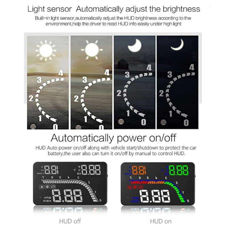 T100 OBD2 Sistema di sicurezza Head Up Display montato su veicolo da 4 pollici, supporta la velocità dell'auto/visualizzazione della velocità di rotazione del motore/consumo istantaneo di carburante/rilevamento ed eliminazione del codice di errore, T100