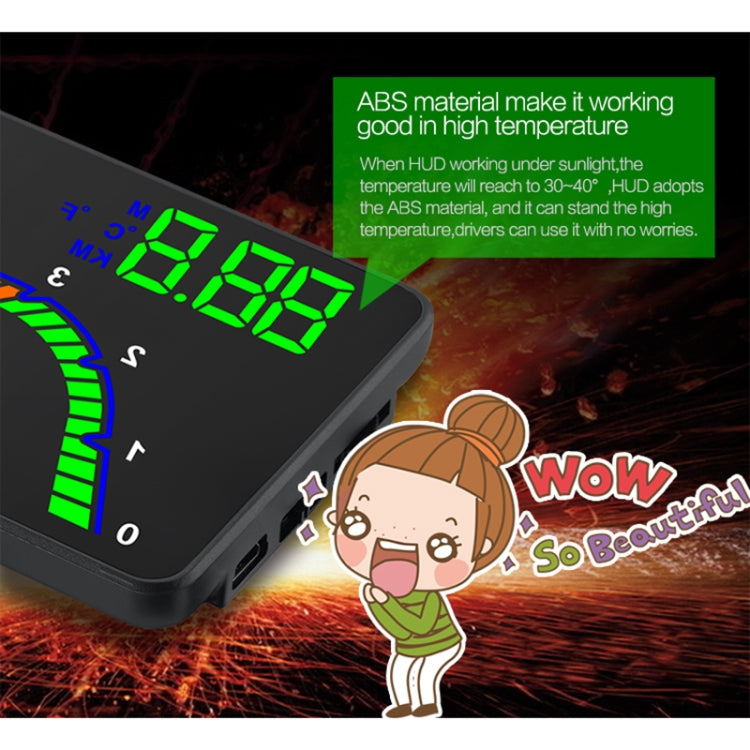 T100 OBD2 Sistema di sicurezza Head Up Display montato su veicolo da 4 pollici, supporta la velocità dell'auto/visualizzazione della velocità di rotazione del motore/consumo istantaneo di carburante/rilevamento ed eliminazione del codice di errore, T100