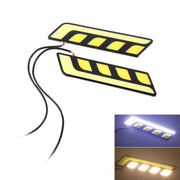2 pezzi DC 12V 10W 800LM 5500K Lampada per luci di marcia diurna DRL per auto, lunghezza cavo: 25 cm (luce bianca + luce gialla), Multi-Color+10W 800LM/5500K