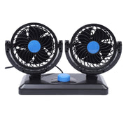 HUXIN HX-T303 Mini ventilatore per auto elettrica a basso rumore con rotazione regolabile a 360 gradi da 6,5 W, DC12V, HX-T303