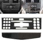 Adesivo decorativo in fibra di carbonio con telaio di regolazione per CD per auto da 2 pezzi per Mercedes-Benz W204, CD Adjustment Frame (A)
