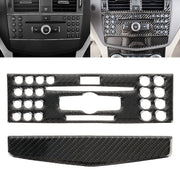 Adesivo decorativo in fibra di carbonio con telaio di regolazione per CD per auto da 2 pezzi per Mercedes-Benz W204, CD Adjustment Frame (A)
