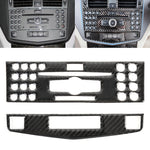 Adesivo decorativo in fibra di carbonio per telaio di regolazione del CD per auto da 2 pezzi per Mercedes-Benz W204, guida a destra, CD Adjustment Frame (C), Right Driving