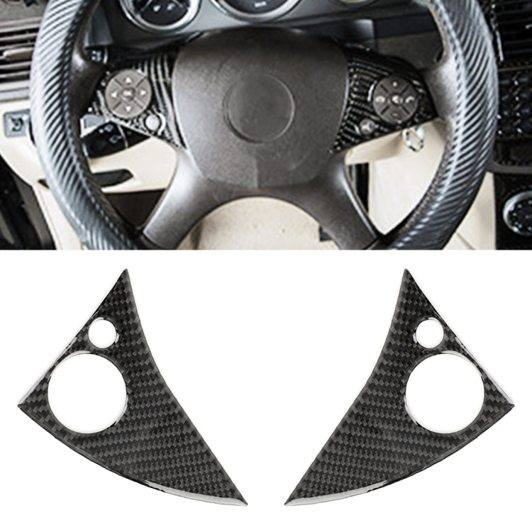 Adesivo decorativo in fibra di carbonio con pulsante del volante per auto da 2 pezzi per Mercedes-Benz W204, Steering Wheel Button
