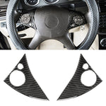 Adesivo decorativo in fibra di carbonio con pulsante del volante per auto da 2 pezzi per Mercedes-Benz W204, Steering Wheel Button