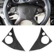Adesivo decorativo in fibra di carbonio con pulsante del volante per auto da 2 pezzi per Mercedes-Benz W204, Steering Wheel Button