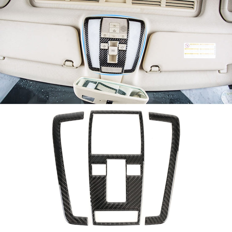 Adesivo decorativo in fibra di carbonio per pannello luminoso anteriore per auto da 3 pezzi per Mercedes-Benz W204, Front Dome Light Panel