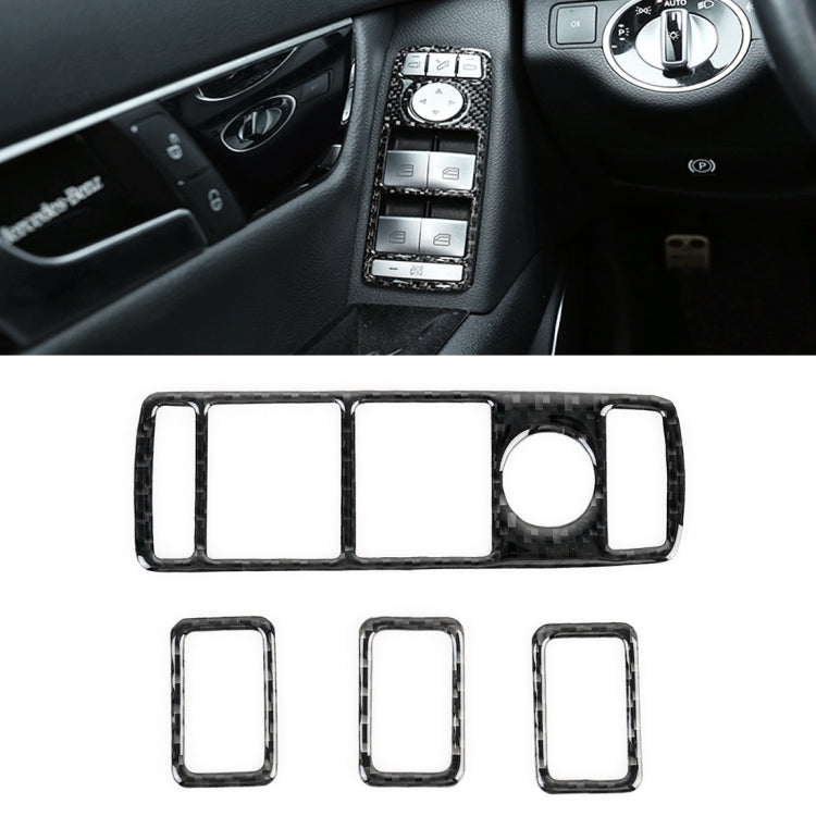 Adesivo decorativo in fibra di carbonio per pannello alzacristallo auto da 4 pezzi per Mercedes-Benz W204, Window Lift Panel
