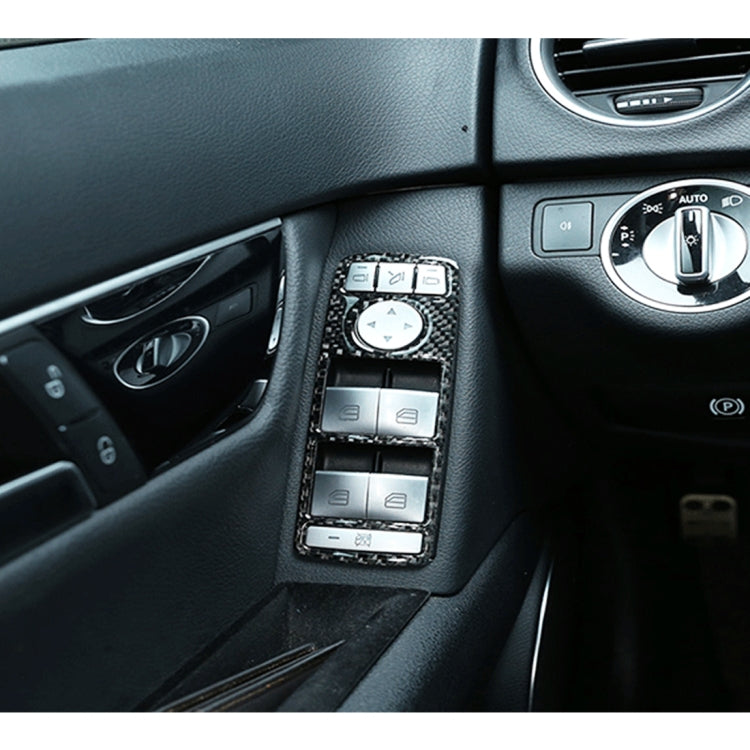 Adesivo decorativo in fibra di carbonio per pannello alzacristallo auto da 4 pezzi per Mercedes-Benz W204, Window Lift Panel