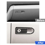 Adesivo decorativo in fibra di carbonio con maniglia per scatola portaoggetti per sedile passeggero da 2 pezzi per Mercedes-Benz W204, Passenger Seat Storage Box Handle