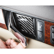 4 pezzi di adesivo decorativo in fibra di carbonio per maniglia interna della portiera dell'auto, pannello da polso, per Mercedes-Benz W204, Door Inner Handle Wrist Panel