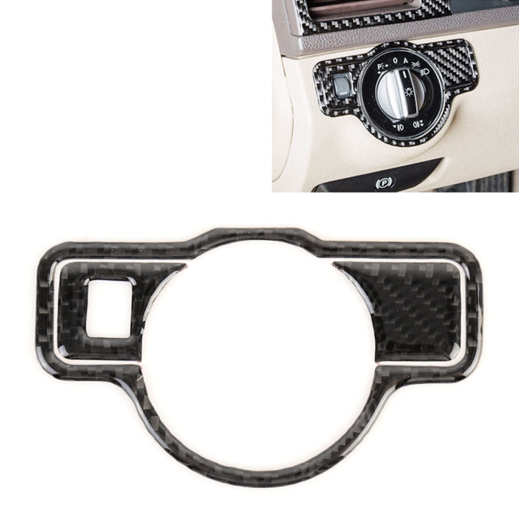 Adesivo decorativo in fibra di carbonio per pannello interruttori fari auto da 3 pezzi per Mercedes-Benz W204, Headlight Switch Panel