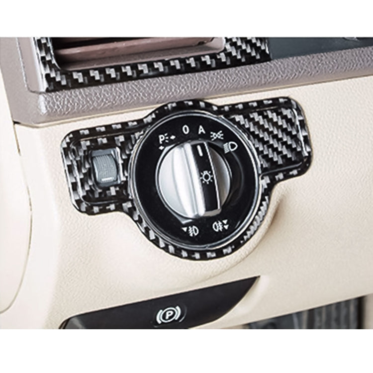 Adesivo decorativo in fibra di carbonio per pannello interruttori fari auto da 3 pezzi per Mercedes-Benz W204, Headlight Switch Panel