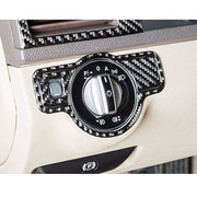 Adesivo decorativo in fibra di carbonio per pannello interruttori fari auto da 3 pezzi per Mercedes-Benz W204, Headlight Switch Panel