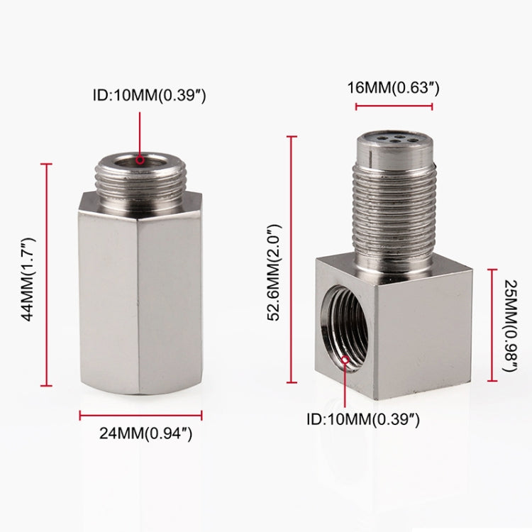Sensore di ossigeno per auto da 90 gradi, distanziatore, luce del motore, controllo CEL, mini convertitore catalitico M18 x 1,5, 90 Degree