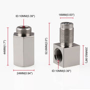 Sensore di ossigeno per auto da 90 gradi, distanziatore, luce del motore, controllo CEL, mini convertitore catalitico M18 x 1,5, 90 Degree