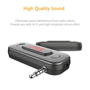 Doosl DSER116 Trasmettitore FM multifunzionale per auto, ricevitore musicale wireless con jack da 3,5 mm e display LCD, supporta chiamate in vivavoce, DSER116