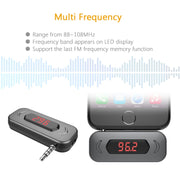 Doosl DSER116 Trasmettitore FM multifunzionale per auto, ricevitore musicale wireless con jack da 3,5 mm e display LCD, supporta chiamate in vivavoce, DSER116