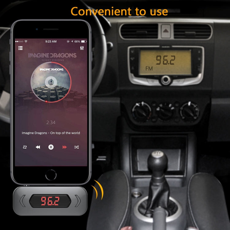 Doosl DSER116 Trasmettitore FM multifunzionale per auto, ricevitore musicale wireless con jack da 3,5 mm e display LCD, supporta chiamate in vivavoce, DSER116