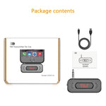 Doosl DSER116 Trasmettitore FM multifunzionale per auto, ricevitore musicale wireless con jack da 3,5 mm e display LCD, supporta chiamate in vivavoce, DSER116