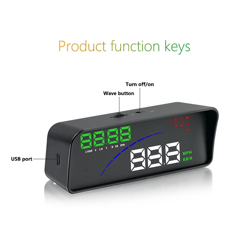 P9 HUD Misuratore digitale auto OBD2 3,6" multicolore
