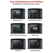 T600 HUD Misuratore digitale intelligente GPS per auto da 2,2 pollici con display LCD TFT multicolore, velocità e distanza di guida/tempo e tensione, allarme di velocità eccessiva, allarme di bassa tensione, commutazione di chilometri e miglia, T600