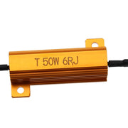 Resistore di carico decodificatore cancellatore errori Canbus per auto da 2 pezzi LED 50W 6 Ohm senza decodificatore lampeggiante, 50W 6 Ohm