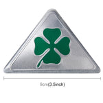 Quadrifoglio Erba Simbolo della fortuna Triangolo sottile in alluminio Emblema distintivo Etichettatura Adesivo Styling Decorazione cruscotto auto, Four Leaf Clover 1, Four Leaf Clover 2