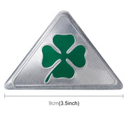 Quadrifoglio Erba Simbolo della fortuna Triangolo sottile in alluminio Emblema distintivo Etichettatura Adesivo Styling Decorazione cruscotto auto, Four Leaf Clover 1, Four Leaf Clover 2