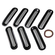 7 PCS Auto Da Corsa Anteriore Griglia Griglia Rete Insetti per Jeep Wrangler JK 2007-2017, For Jeep Wrangler 2007-2017