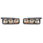 2 pezzi DC 12V 6W 400 LM 6000K Tri Circular Car DRL e luce di svolta (luce bianca + luce gialla), lunghezza cavo: 50 cm, DC 12V 6W 400 LM 6000K