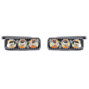 2 pezzi DC 12V 6W 400 LM 6000K Tri Circular Car DRL e luce di svolta (luce bianca + luce gialla), lunghezza cavo: 50 cm, DC 12V 6W 400 LM 6000K