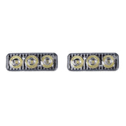 2 pezzi DC 12V 6W 400 LM 6000K Tri Circular Car DRL Lampada con luci bianche di marcia diurna, lunghezza cavo: 50 cm, DC 12V 6W 400 LM
