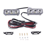 2 pezzi DC 12V 6W 400 LM 6000K Tri Circular Car DRL Lampada con luci bianche di marcia diurna, lunghezza cavo: 50 cm, DC 12V 6W 400 LM