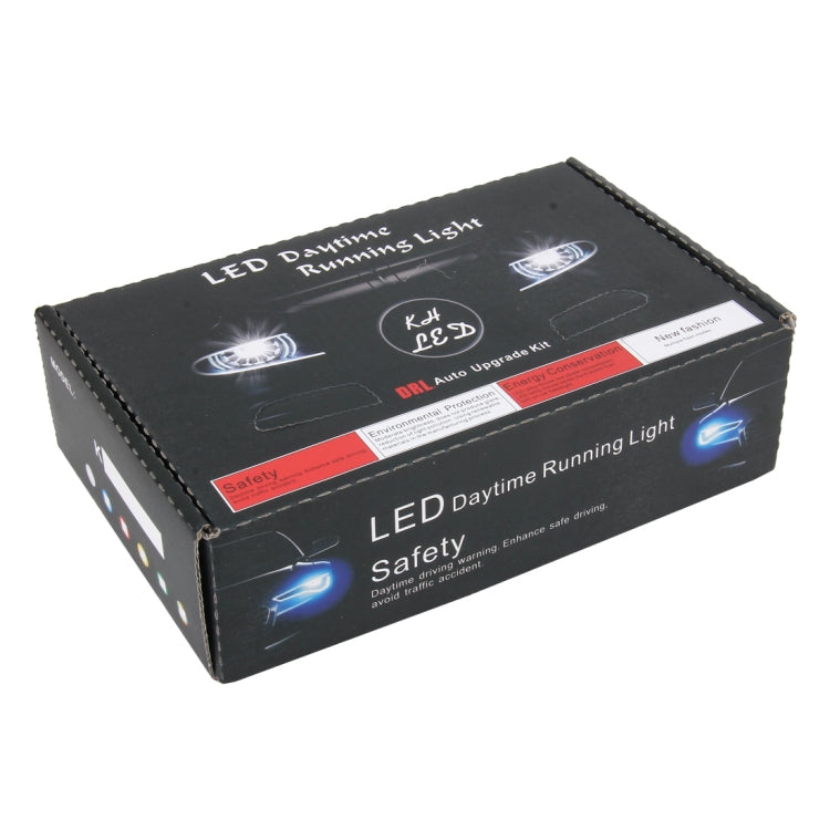2 pezzi DC 12V 6W 400 LM 6000K Tri Circular Car DRL Lampada con luci bianche di marcia diurna, lunghezza cavo: 50 cm, DC 12V 6W 400 LM