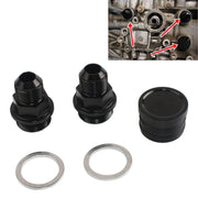 M28 ~ 10AN Adattatore di raccordo di sfiato del blocco posteriore nero per Honda Oil Catch Can B16 B18C, For Honda Oil Catch Can B16 B18C