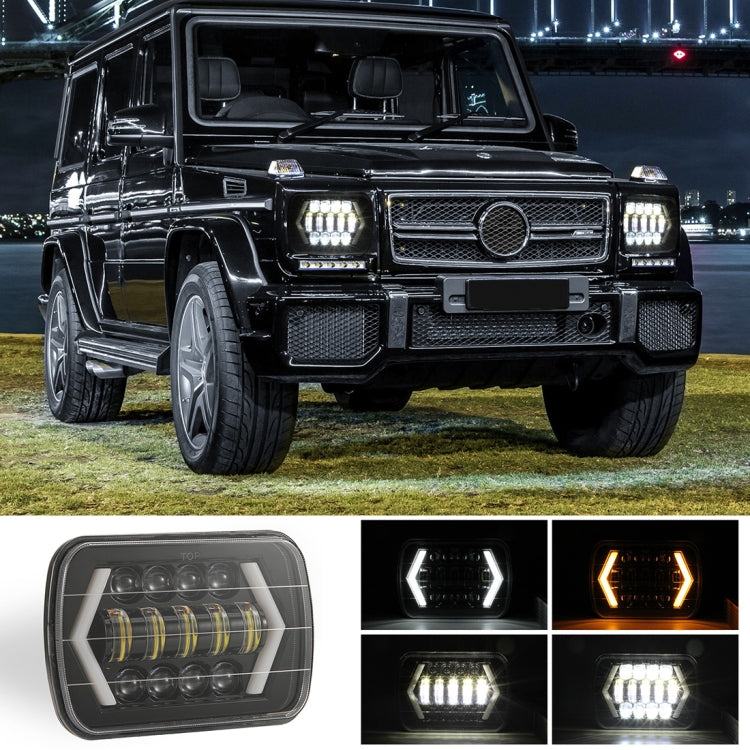 7 pollici H4 DC 9 V-30 V 3000LM 6000 K 30 W IP67 8 LED perline lampada per auto forma quadrata LED fari per Jeep Wrangler, Square Shape